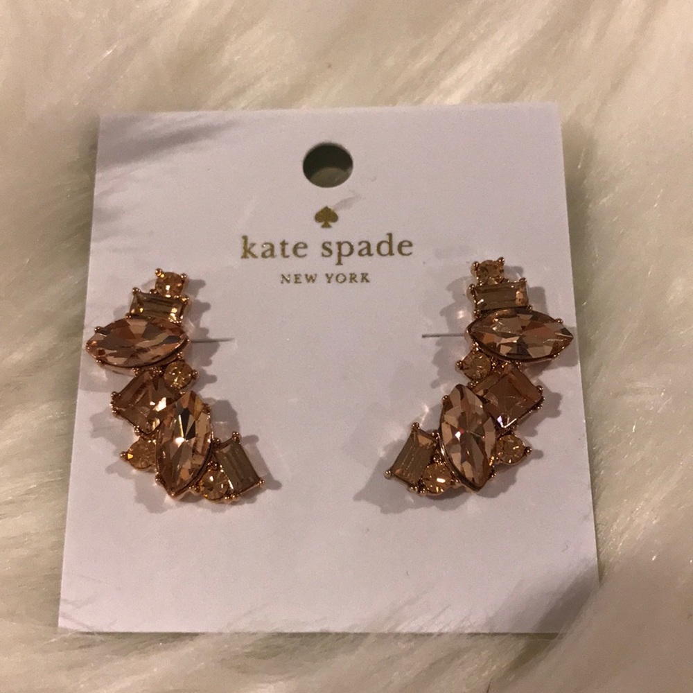 Kate Spade rose gold cluster crawler earrings ♠️